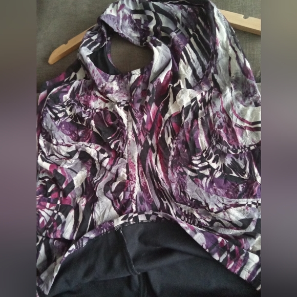 Zoe Purple Stretch Mesh Top - Picture 6 of 10